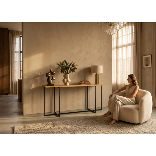 KONSOLA Z DREWNA LITEGO DĄB OLCHA JESION SKD-369